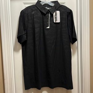 Zyia Active Men’s Black Camo Sport Ventilation Collar Polo
